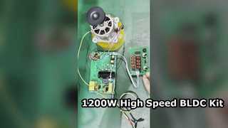 1200W 310VDC BLDC Motor Kit｜Speed & Time Adjustment Demo | 20000RPM Hall‑sensor Brushless Motor